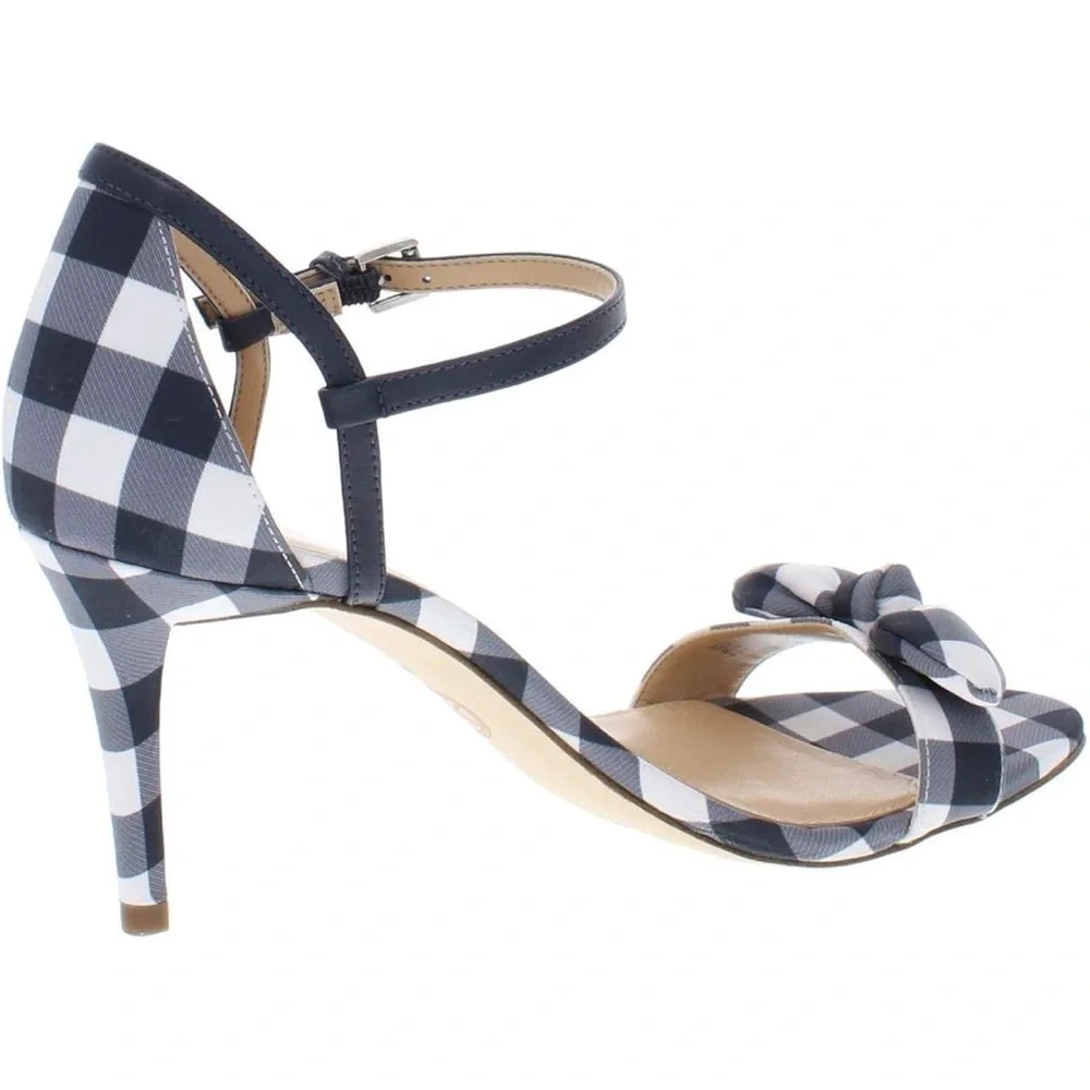 Michael Michael Kors Womens Pippa Leather Open Toe heels. Size 8.5M. Checkered - Picture 2 of 15